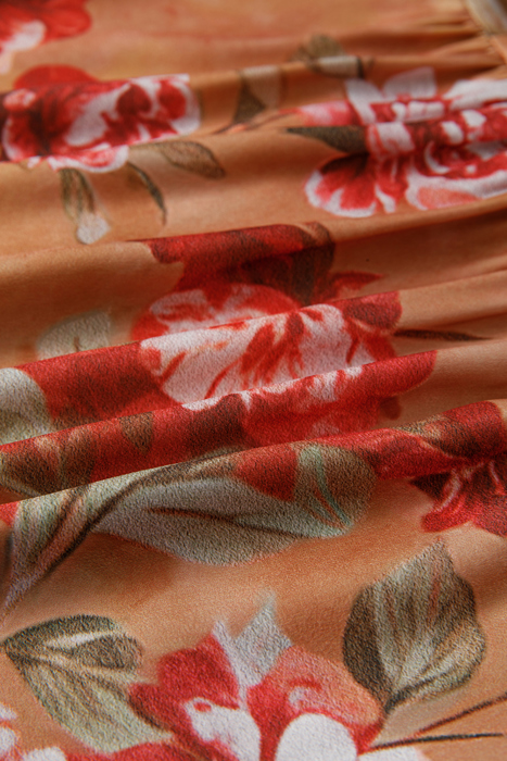 Autumn Bloom Tiered Shirt Dress