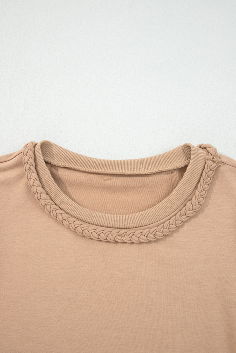 Braided Elegance Puff Sleeve Mini Dress