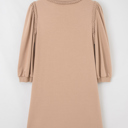  Braided Elegance Puff Sleeve Mini Dress