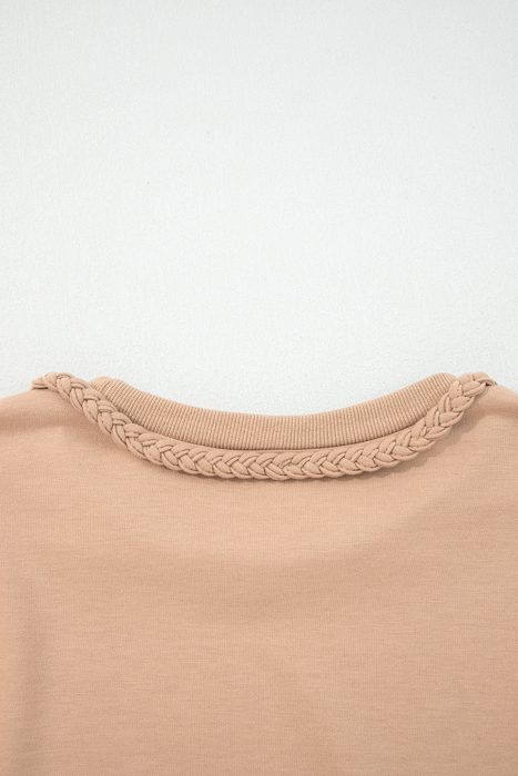 Braided Elegance Puff Sleeve Mini Dress