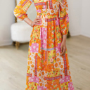  Sunset Patchwork Maxi Dress