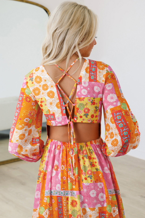 Sunset Patchwork Maxi Dress