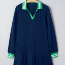  Navy Prep Ruffle Polo Mini Dress