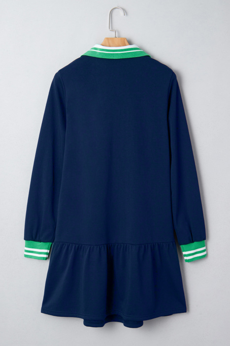 Navy Prep Ruffle Polo Mini Dress