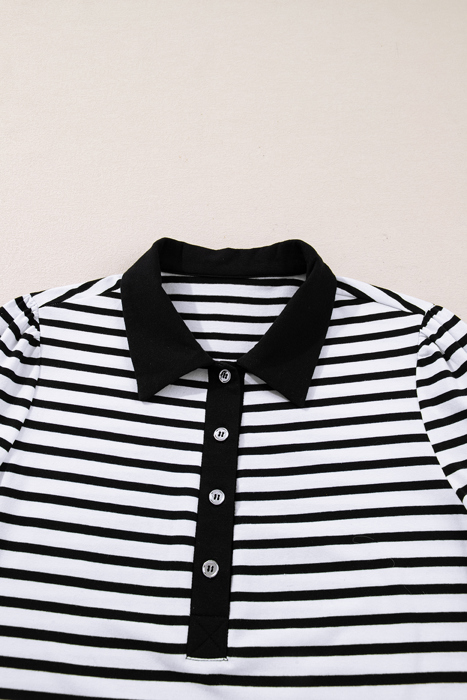 Monochrome Breton Polo Dress