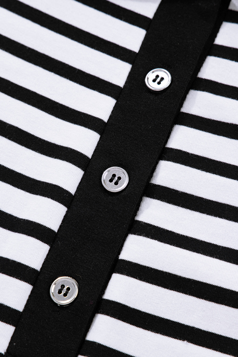 Monochrome Breton Polo Dress