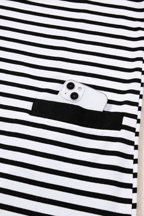 Monochrome Breton Polo Dress