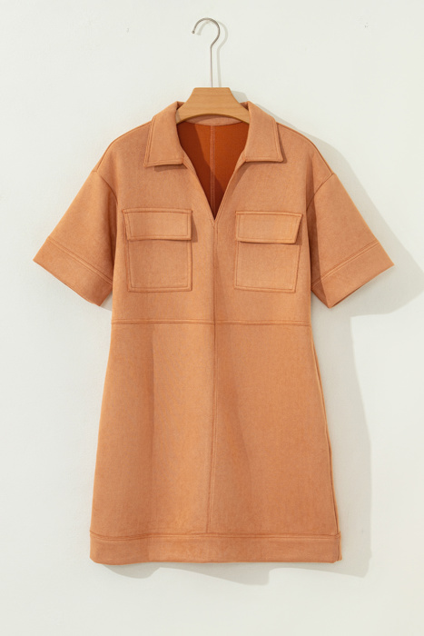 Saffron Suede Shift Dress