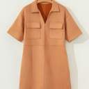  Saffron Suede Shift Dress