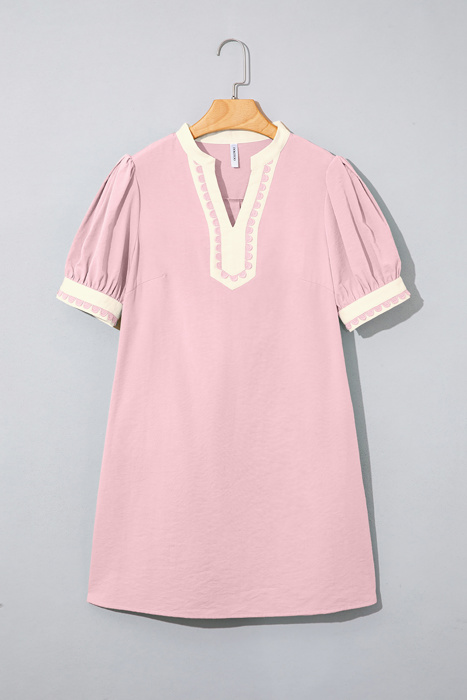 Blush Scallop Trim Mini Dress
