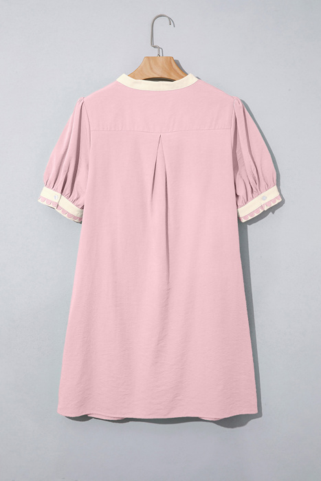 Blush Scallop Trim Mini Dress