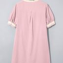  Blush Scallop Trim Mini Dress