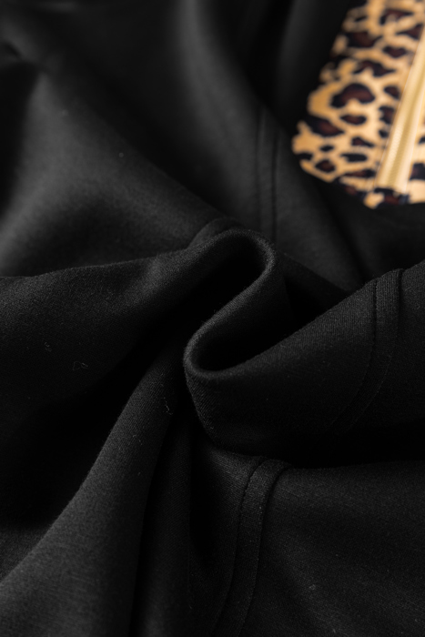 Wild Noir Zip-Collar Mini Dress