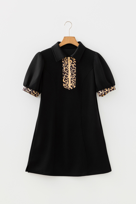 Wild Noir Zip-Collar Mini Dress