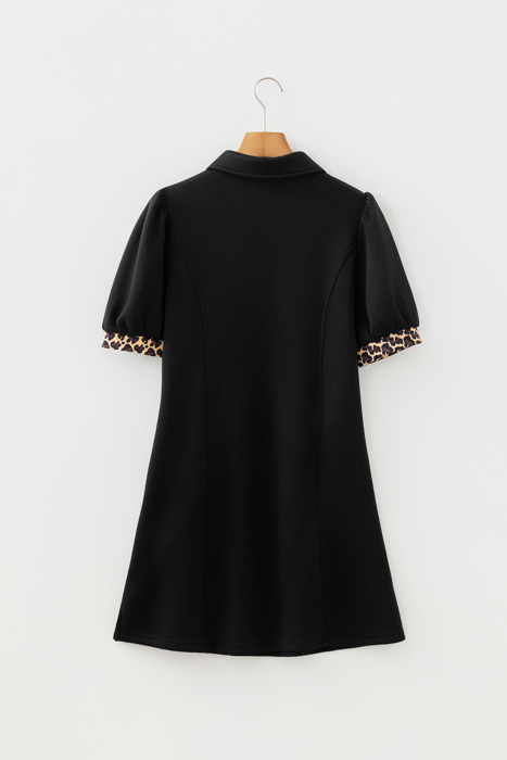 Wild Noir Zip-Collar Mini Dress