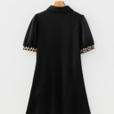  Wild Noir Zip-Collar Mini Dress