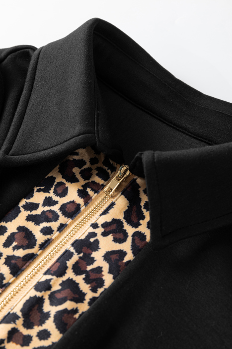Wild Noir Zip-Collar Mini Dress