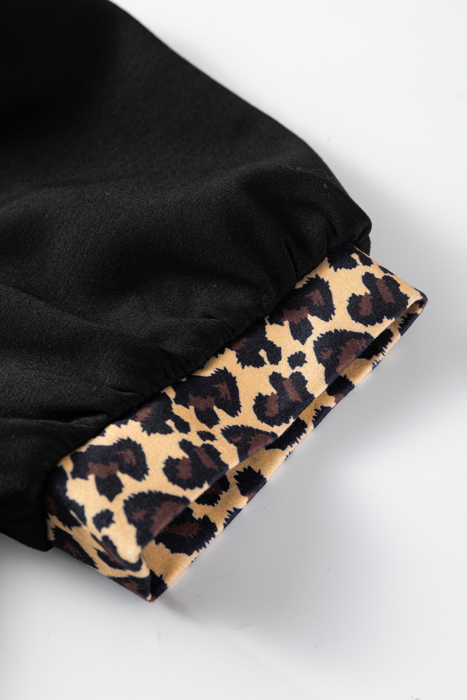 Wild Noir Zip-Collar Mini Dress