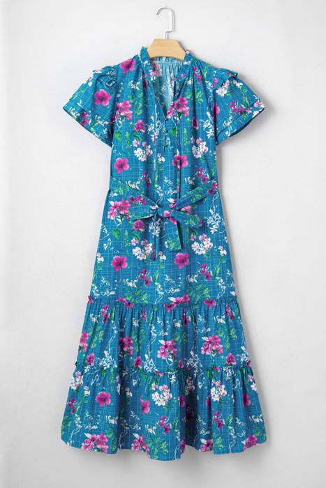 Petal Tide Tiered Midi Dress