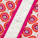  Coral Medallion Ruffle Shirt Dress
