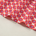  Coral Medallion Ruffle Shirt Dress