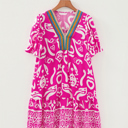  Hot Pink Ikat Heart Mini Dress