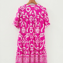  Hot Pink Ikat Heart Mini Dress