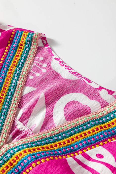 Hot Pink Ikat Heart Mini Dress