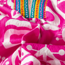  Hot Pink Ikat Heart Mini Dress