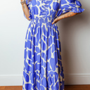  Azure Whimsy Smocked Midi Dress
