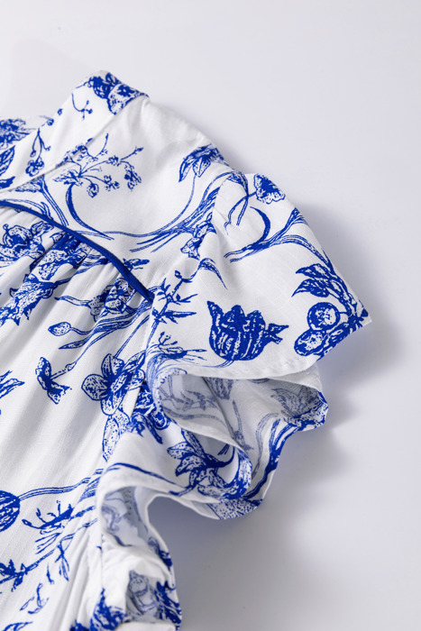 Blue Willow Breeze Tiered Midi Dress