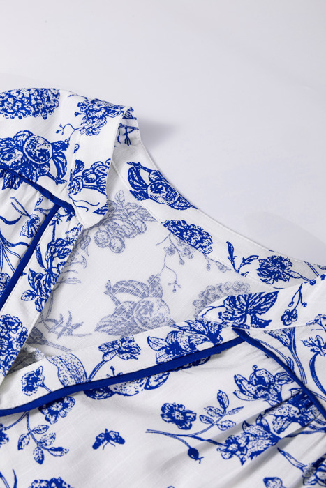 Blue Willow Breeze Tiered Midi Dress