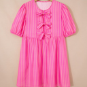  Pink Lemonade Bow Babydoll Dress