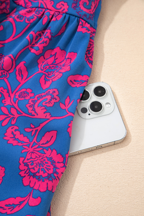Vivid Floral Twist Maxi Dress