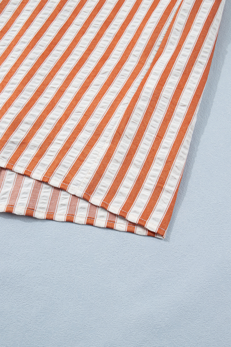 Caramel Coast Seersucker Shift Dress