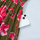  Olive Blossom Charm Midi Dress
