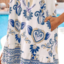  Azure Boho Ruffle Mini Dress