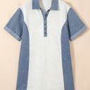  Coastal Stroll Denim Polo Dress