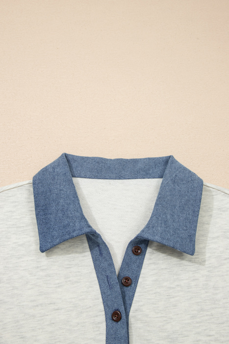 Coastal Stroll Denim Polo Dress