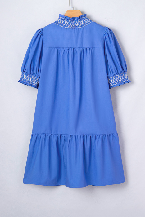 Coastal Charm Smocked Mini Dress