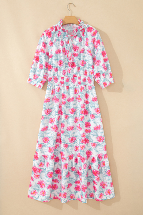 Rosalie Bloom Smocked Midi Dress