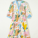  Sunlit Garden Breeze Midi Dress