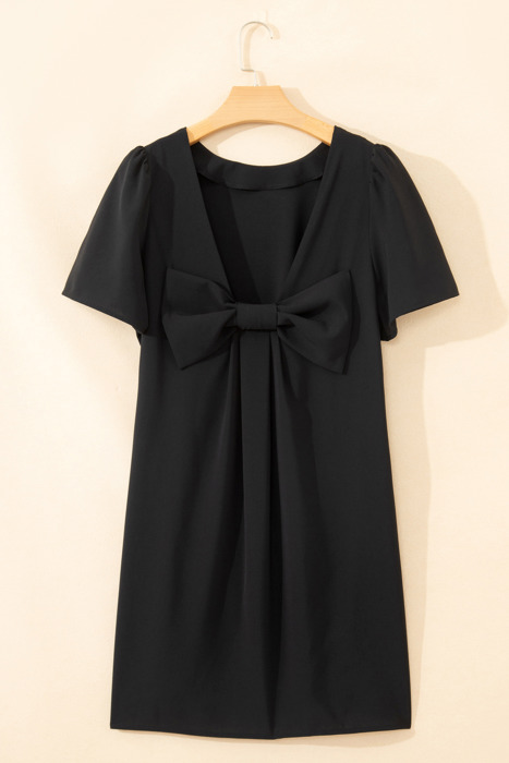 Midnight Bow Affair Mini Dress
