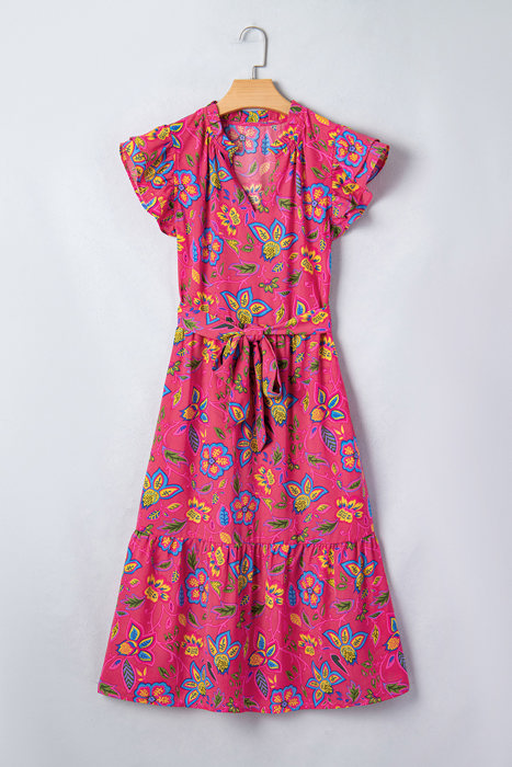Fiesta Bloom Ruffle Midi Dress