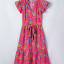  Fiesta Bloom Ruffle Midi Dress