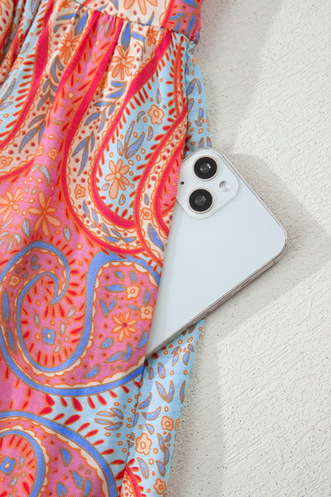 Santorini Sunset Paisley Maxi Dress