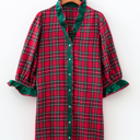  Holly Manor Plaid Ruffle Shirt Dress