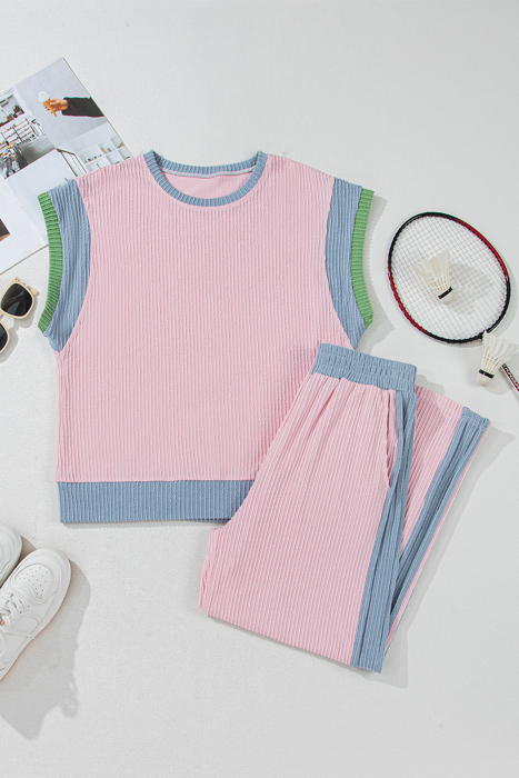 Pastel Ribbed Lounge Set