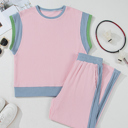  Pastel Ribbed Lounge Set