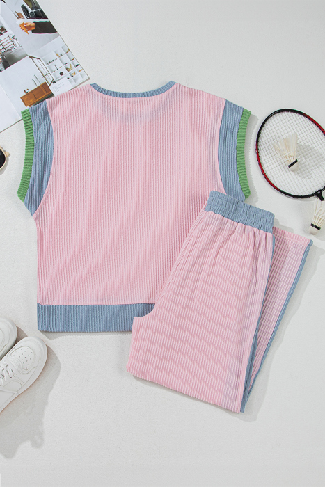 Pastel Ribbed Lounge Set
